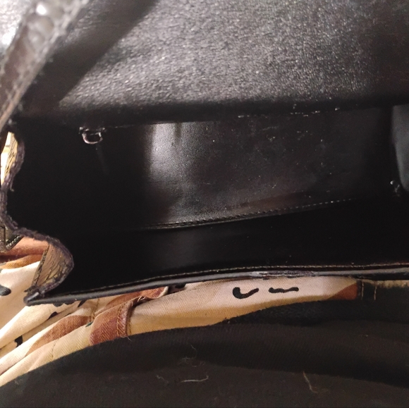 Black Crocodile-Embossed Handbag